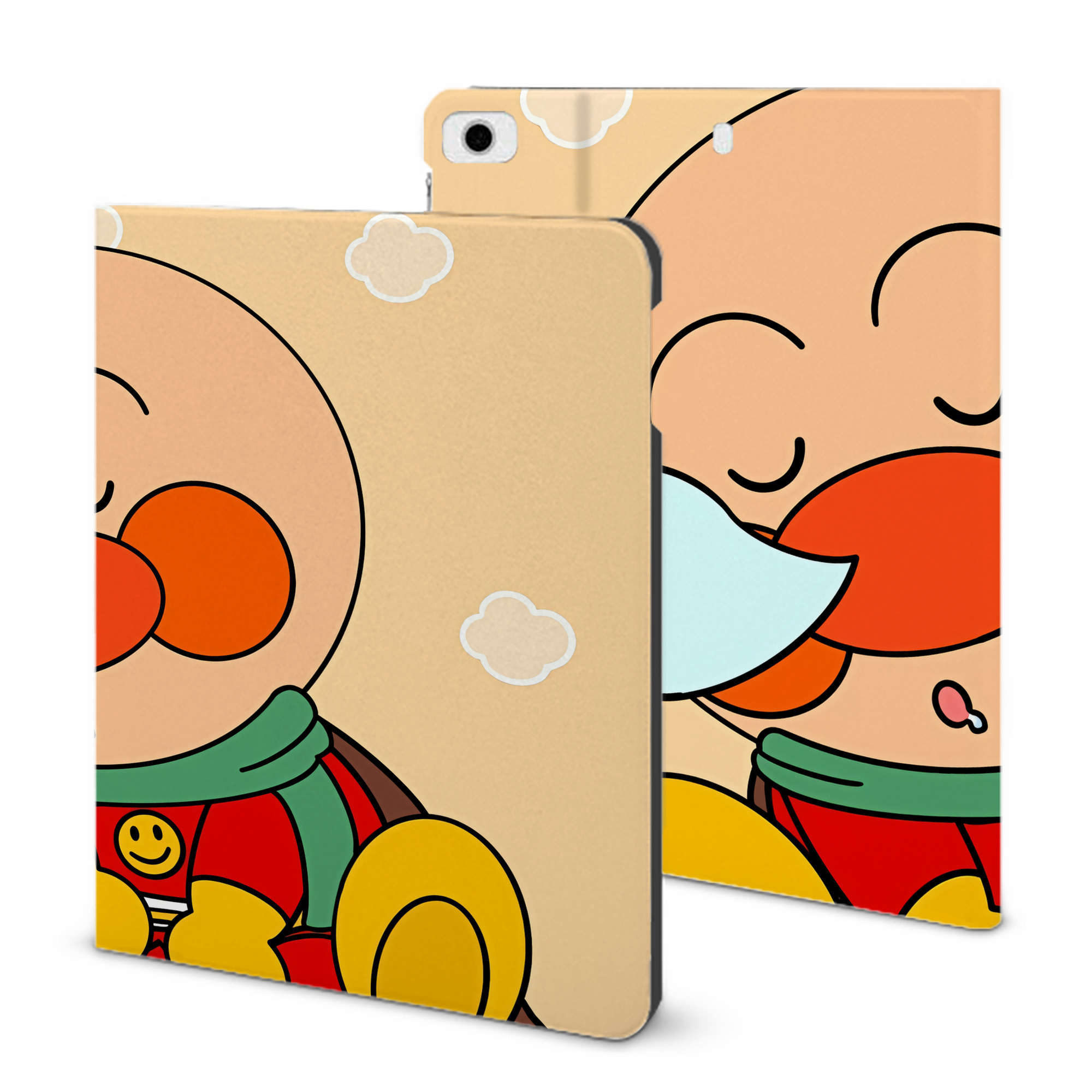 （画像用） アンパンマン Anpanman IPad ケース ブック型 PUレザー TPU 耐衝撃 軽量 薄型 ペン収納なし 全面保護 IPad 各モデル対応